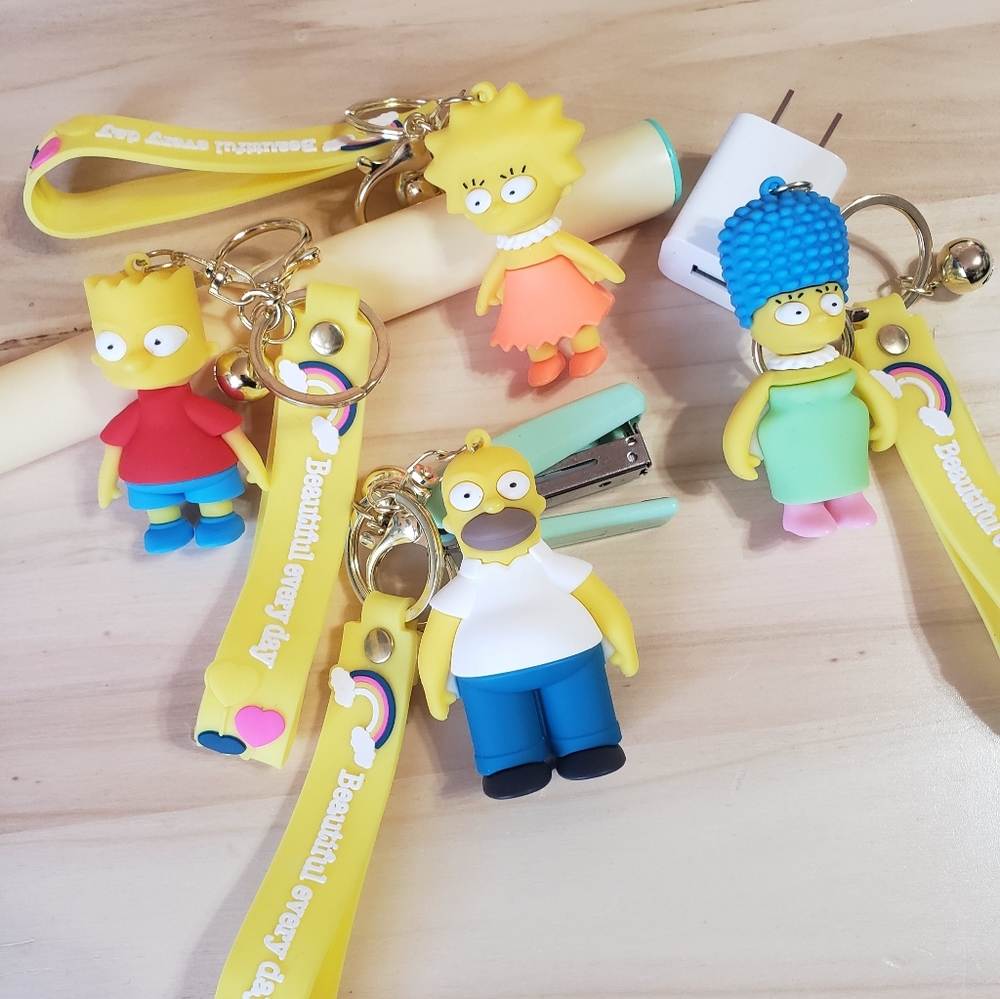 80s/90s The Simpsons Big Fashion 3D Keychains 4 Styles To Choose From